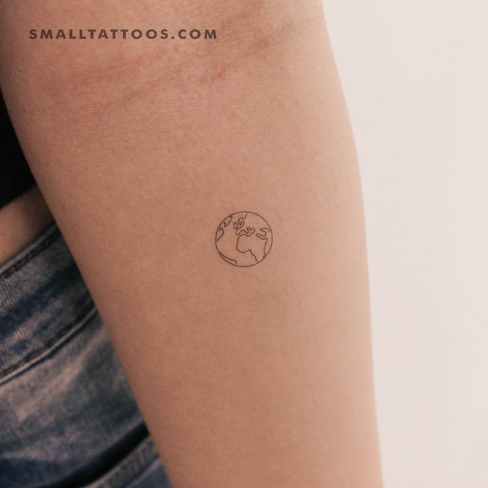 Planet Earth Temporary Tattoo (Set of 3) – Small Tattoos