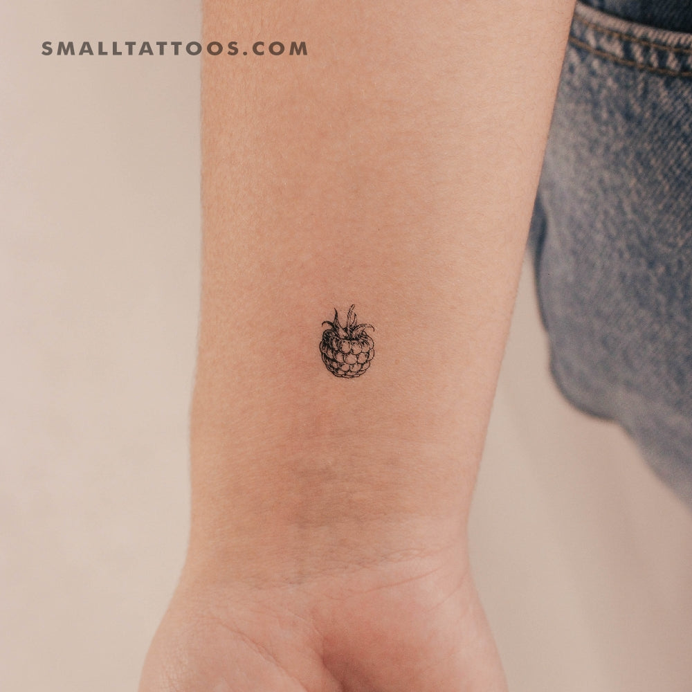 Simple Real Raspberry Tattoo Raspberry Temporary Tattoo (Set of 3) – Small Tattoos