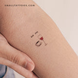 Small AM Coffee PM Wine Temporary Tattoo (Set of 3)