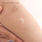 White Crescent Moon Temporary Tattoo (Set of 3)