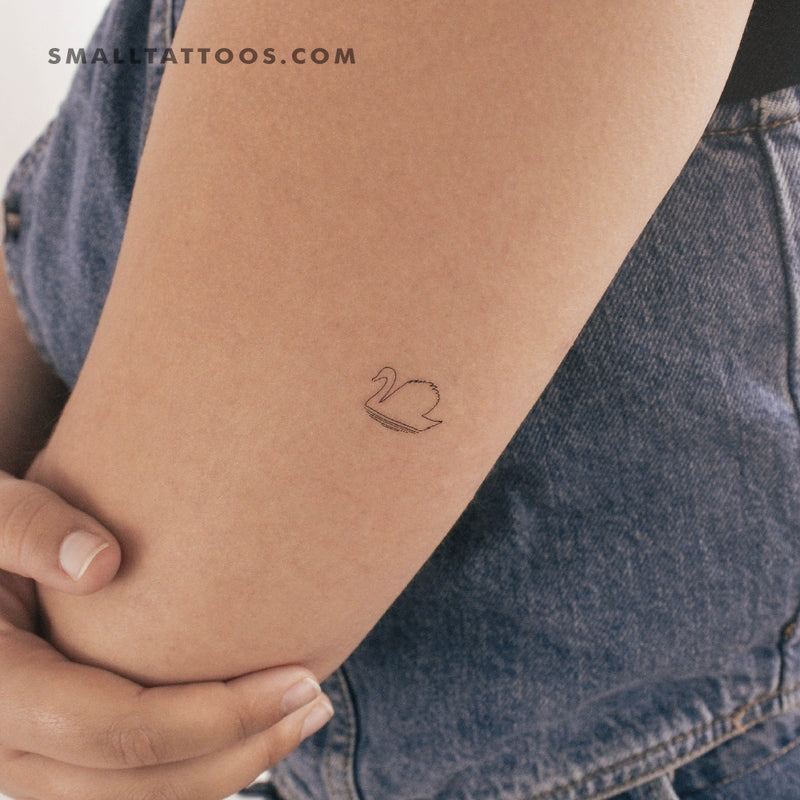 Swan Outline Temporary Tattoo (Set of 3)