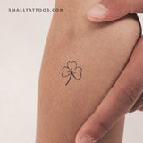 Hand-Drawn Three-Leaf Clover Temporary Tattoo (Set of 3)