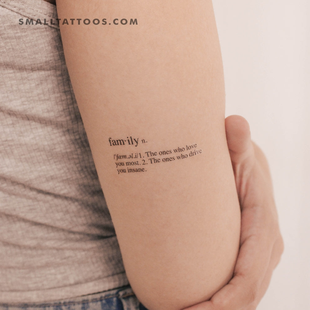 Tatuaje temporal con el significado de la familia (juego de 3)