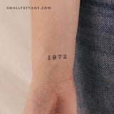 1972 Birth Year Temporary Tattoo (Set of 3)