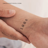 1964 Birth Year Temporary Tattoo (Set of 3)