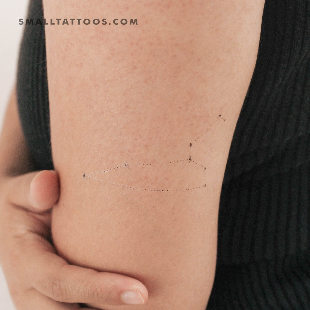 Tatuaje temporal minimalista de la constelación de Leo de Puntuak (juego de 3)