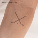 Hockey Sticks Temporary Tattoo - Set of 3