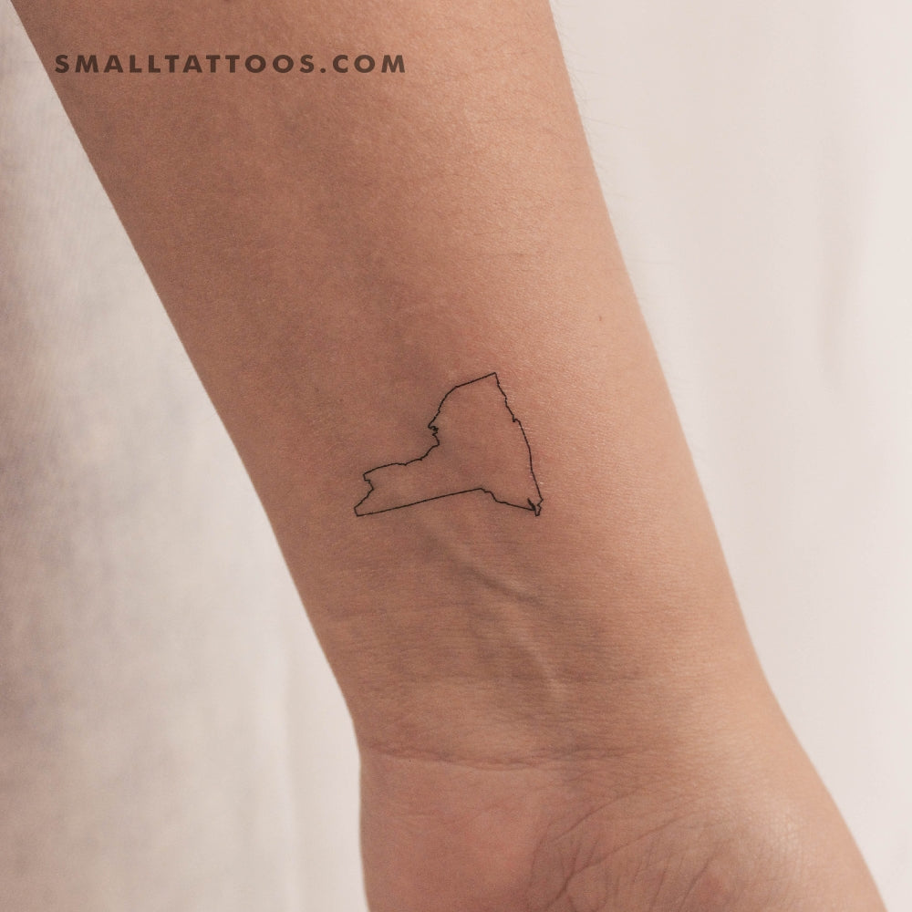 Tatuaje temporal del mapa del estado de Nueva York (juego de 3)