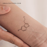 Serotonin Skeletal Formula Temporary Tattoo (Set of 3)