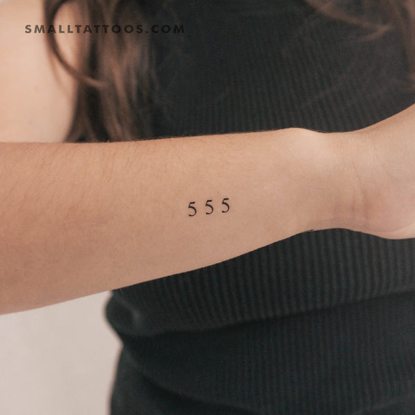 Small 555 Angel Number Temporary Tattoo (Set of 3)
