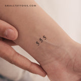 Small 555 Angel Number Temporary Tattoo (Set of 3)