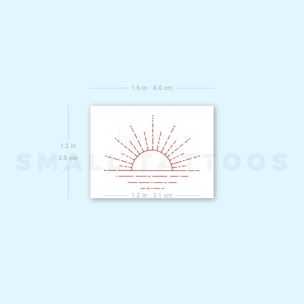 Sunset [Red] by Jakenowicz Temporary Tattoo - Set of 3