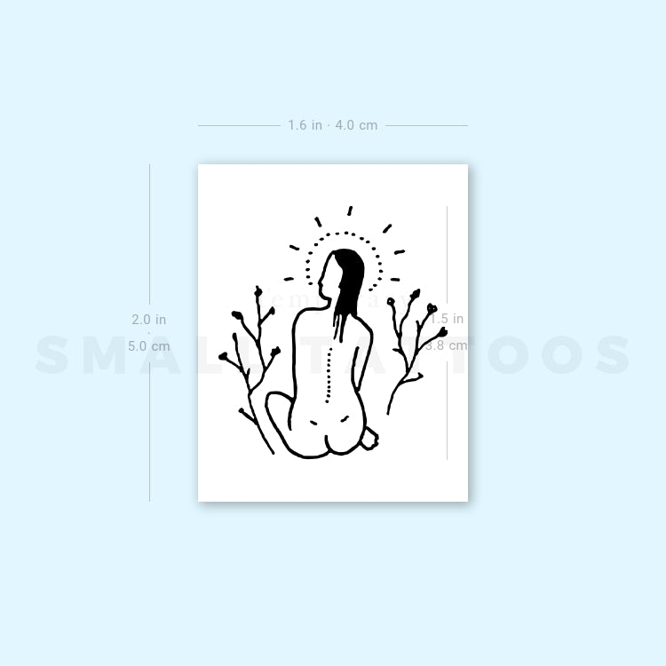 Woman From Behind Temporary Tattoo by Tukoi (Set of 3)