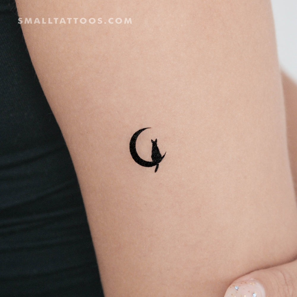 Tatuaje temporal de perro en la luna (juego de 3)