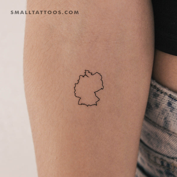 Map Of Germany Outline Temporary Tattoo (Set of 3)