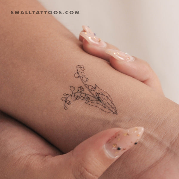 Small Lily Of The Valley Temporary Tattoo (Set of 3)