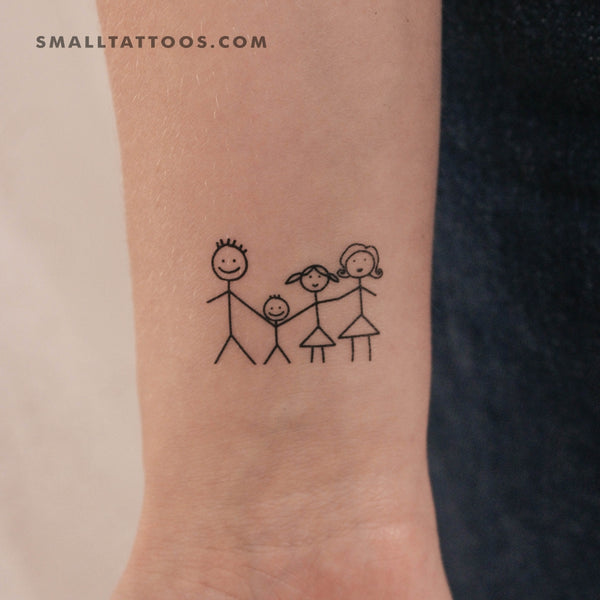 Family Drawing Temporary Tattoo (Set of 3)