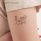 Family Drawing Temporary Tattoo (Set of 3)