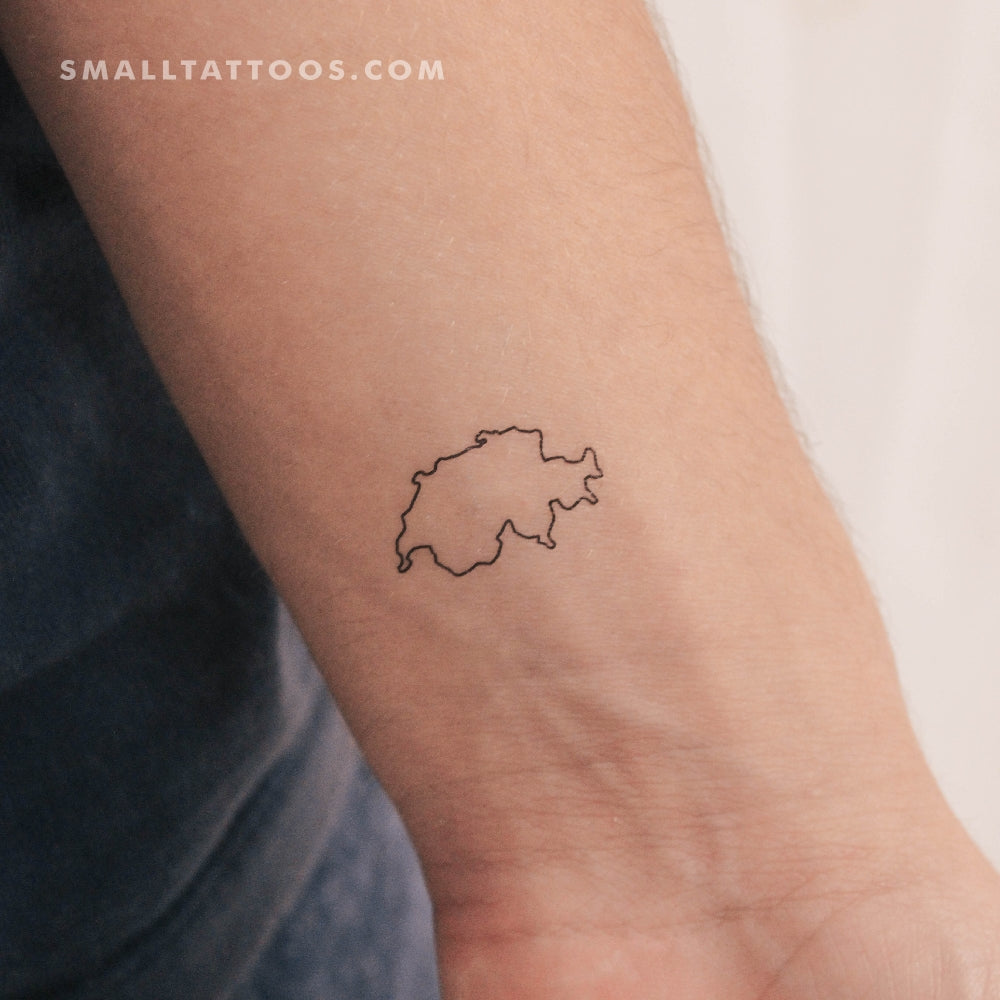 Tatuaje temporal del mapa de Suiza (juego de 3)