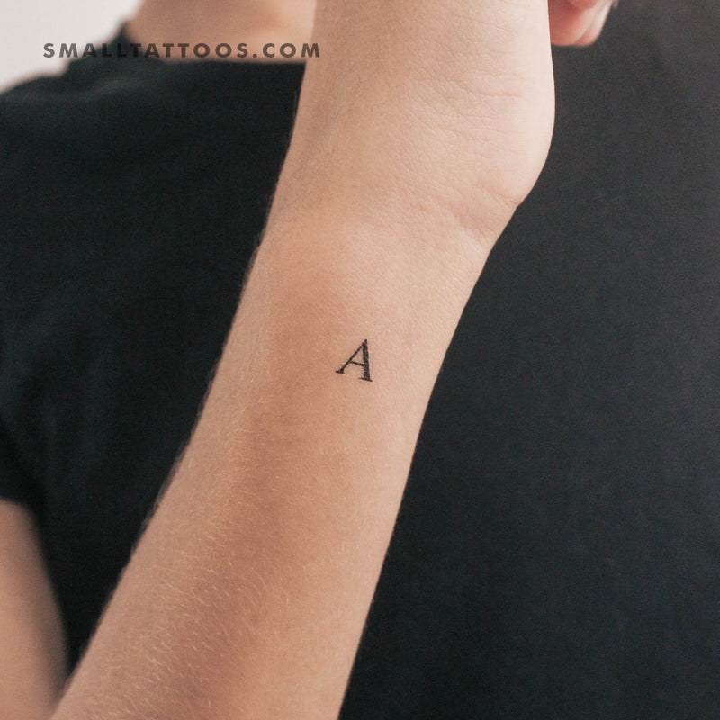 A Uppercase Serif Letter Temporary Tattoo (Set of 3)