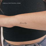 'Family' Temporary Tattoo (Set of 3)