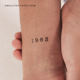 1963 Birth Year Temporary Tattoo (Set of 3)