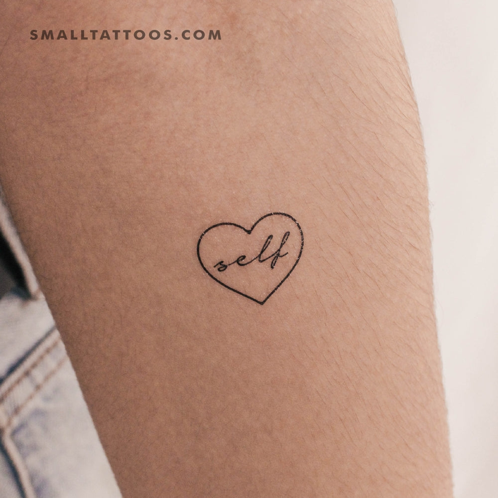 Tatuaje temporal de corazón de amor propio (juego de 3)