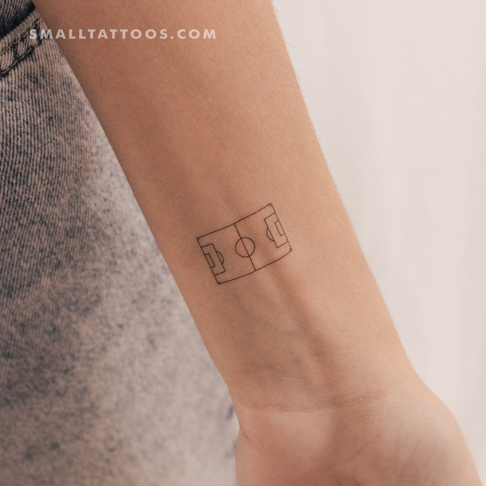 Football Pitch Temporary Tattoo - Set of 3
