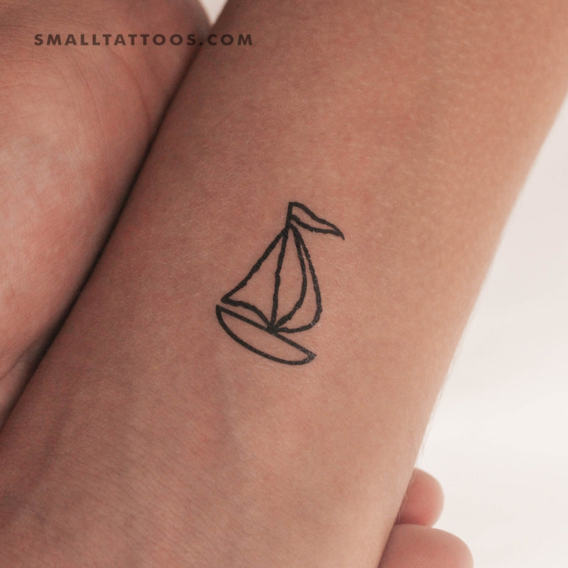 Sailboat Temporary Tattoo - Set of 3