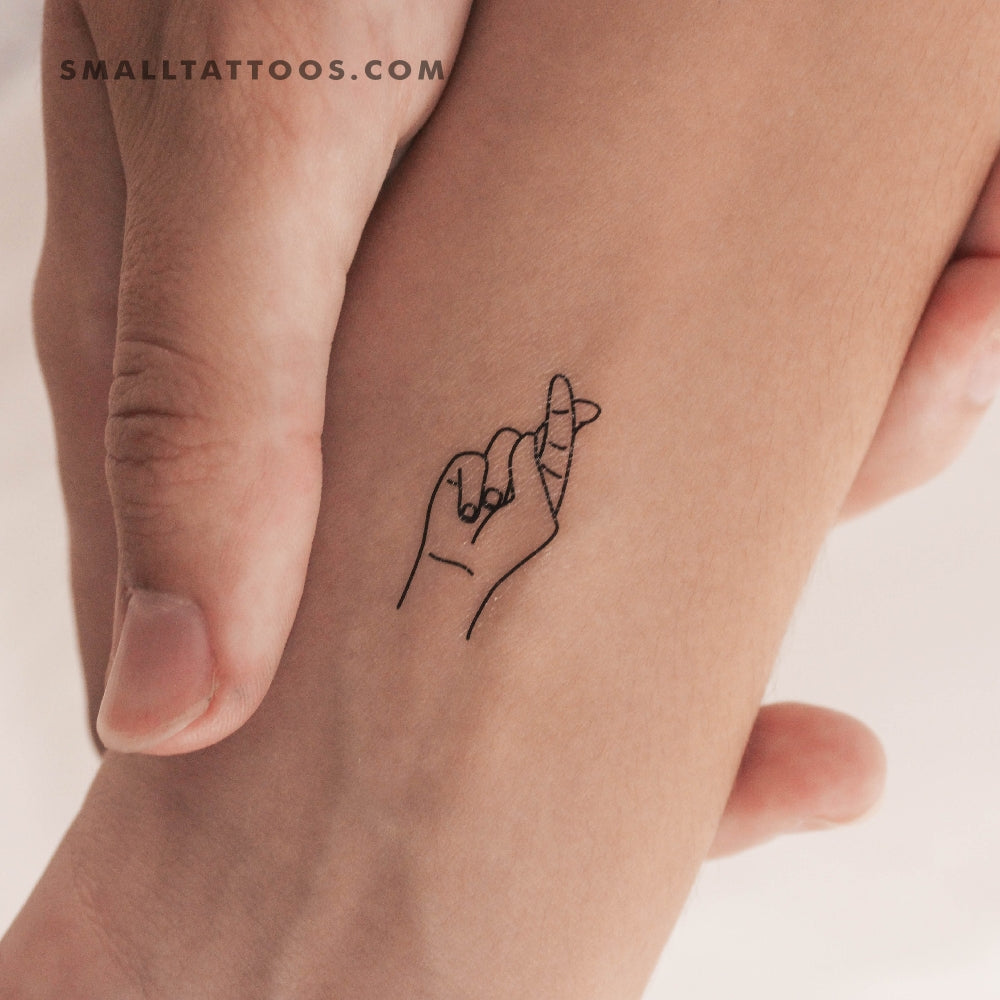Tatuaje temporal de lenguaje de señas R (juego de 3)