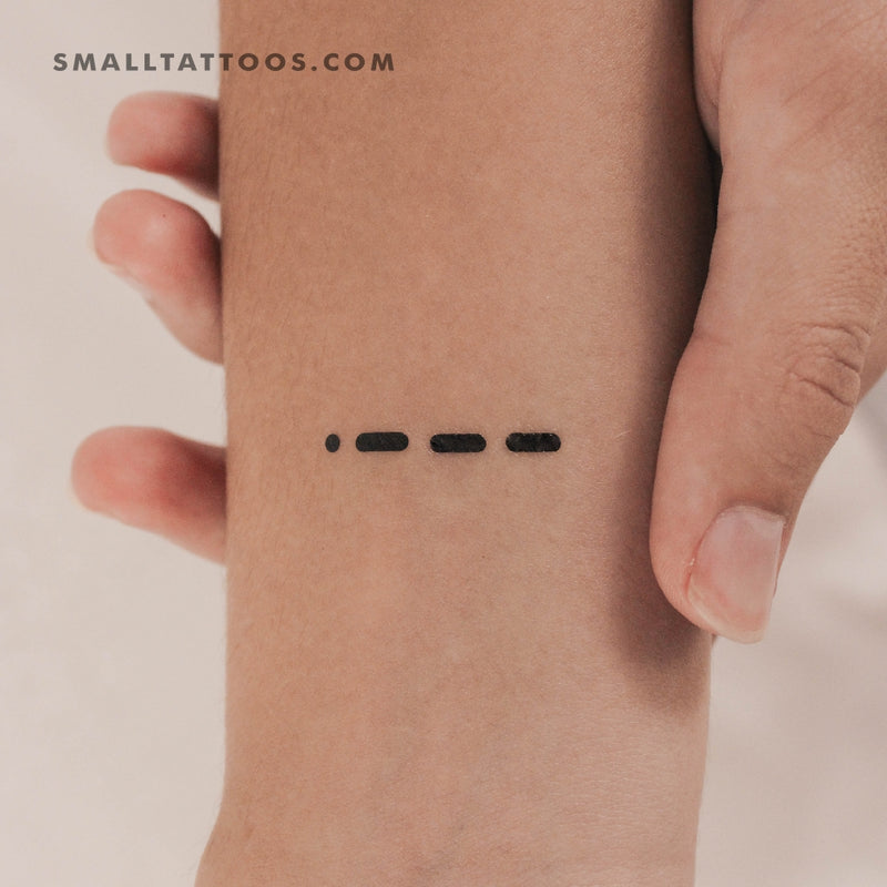 Morse Code J Temporary Tattoo (Set of 3)