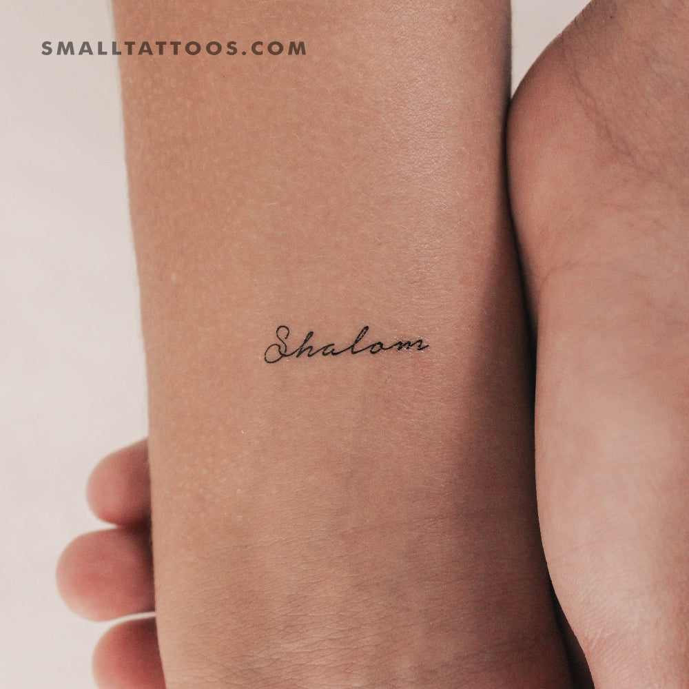 Tatuaje temporal de Shalom escrito a mano (juego de 3)