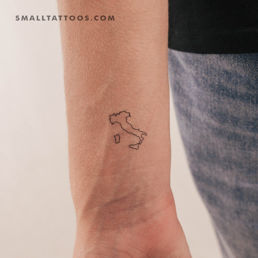 Tatuaje temporal del mapa de Italia (juego de 3)