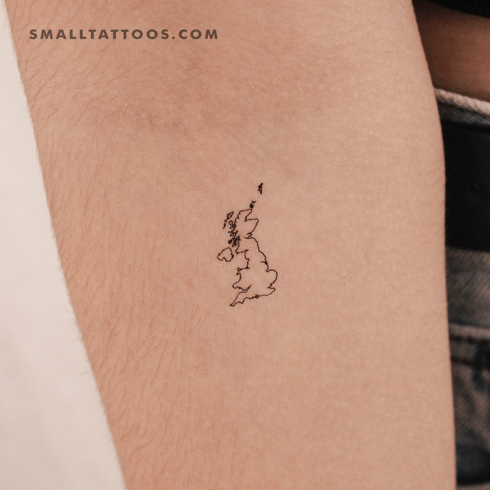 Tatuaje temporal del mapa del Reino Unido (juego de 3)