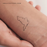 England Map Temporary Tattoo (Set of 3)