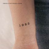 1983 Birth Year Temporary Tattoo (Set of 3)