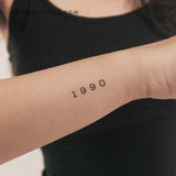 1990 Birth Year Temporary Tattoo (Set of 3)