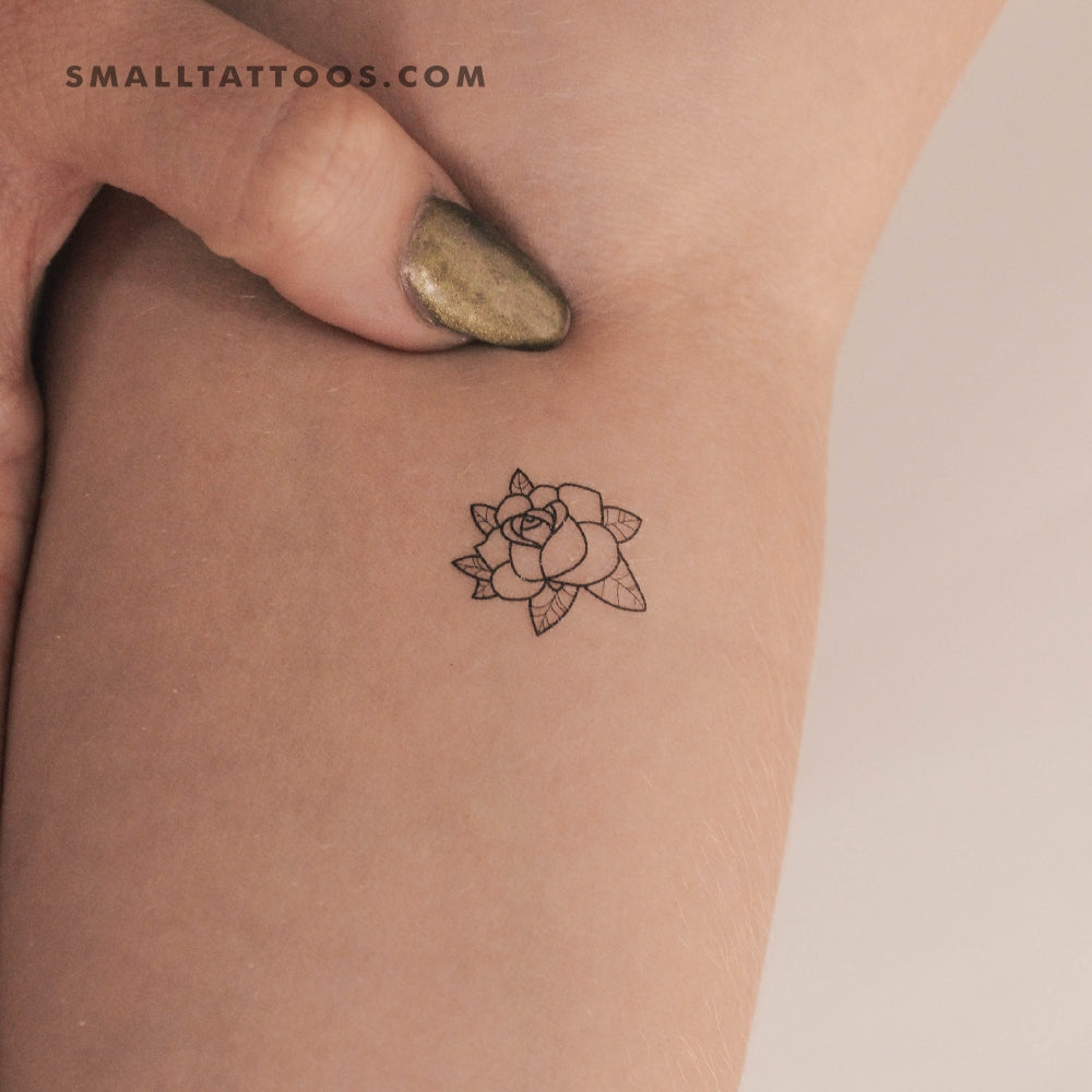 Tatuaje temporal de cabeza de rosa (juego de 3)