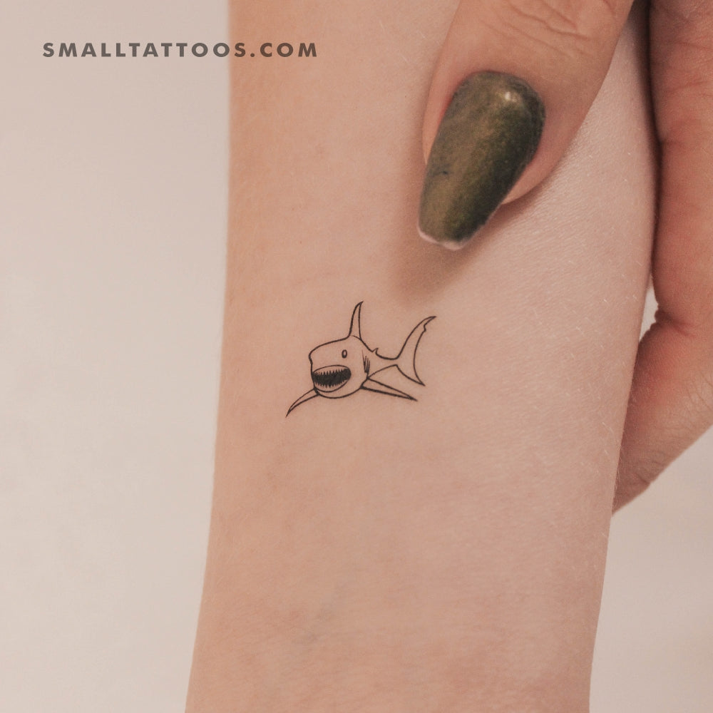 Tatuaje temporal de tiburón (juego de 3)