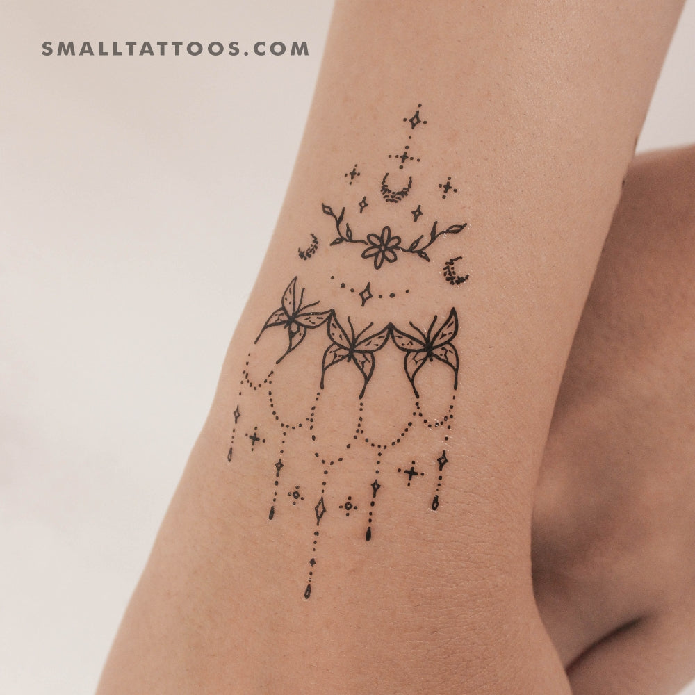 Tatuaje temporal de mariposa en la muñeca de Tukoi (juego de 3)