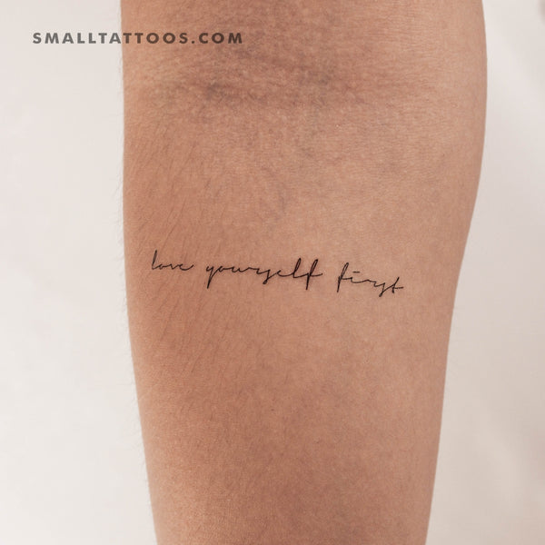 Handwritten Font Love Yourself First Temporary Tattoo (Set of 3)