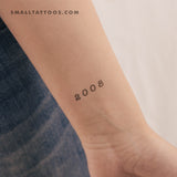 2008 Birth Year Temporary Tattoo (Set of 3)