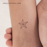 Texas State Star Temporary Tattoo (Set of 3)