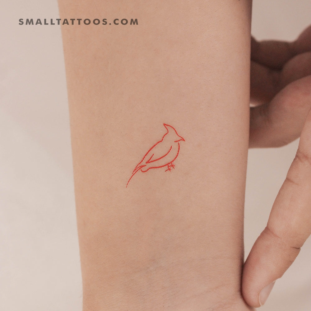 Tatuaje temporal de cardenal rojo (juego de 3)