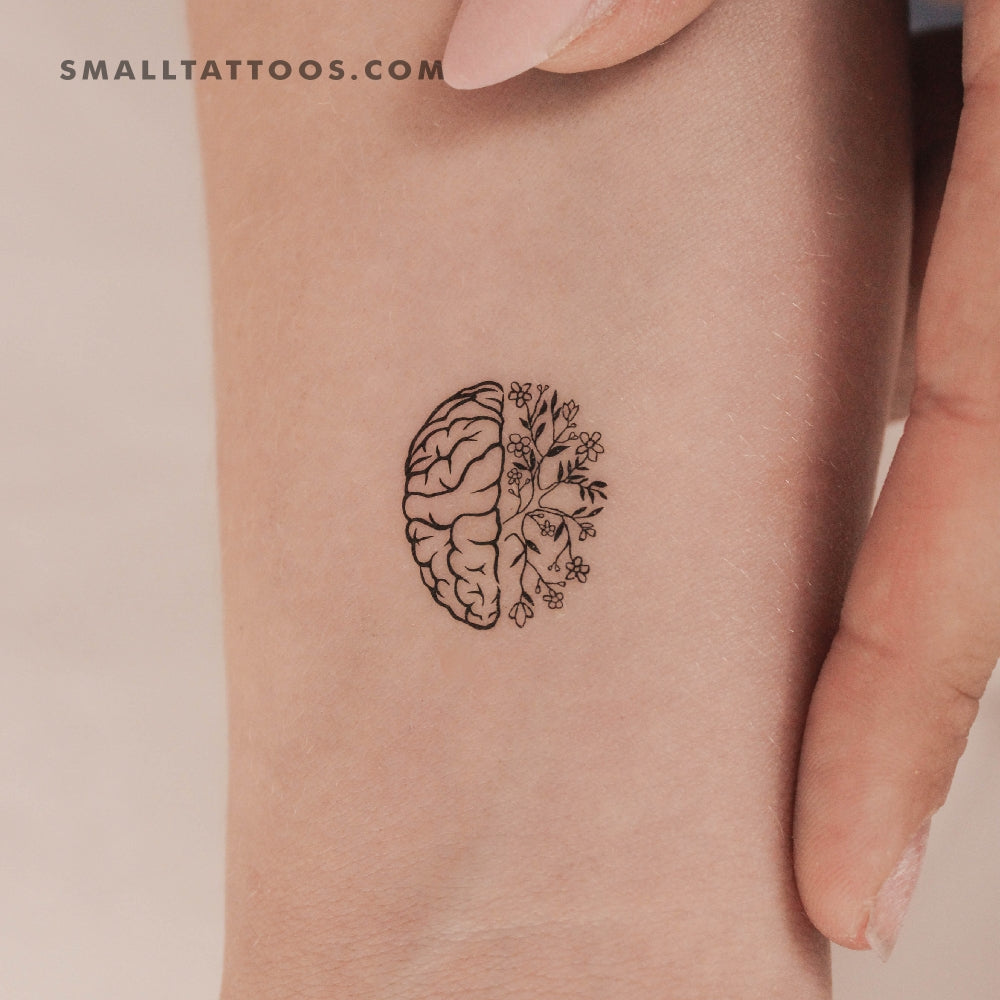 Tatuaje temporal de flor cerebral (juego de 3)