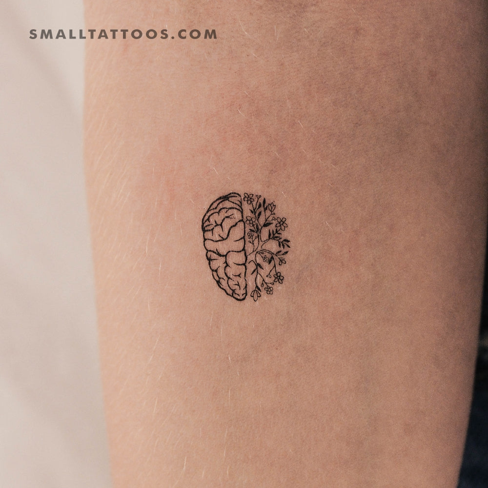Tatuaje temporal de flor cerebral (juego de 3)