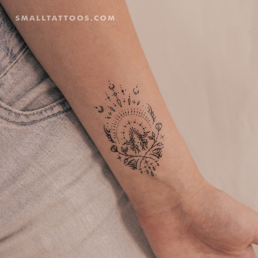 Tatuaje temporal de pulsera de doble rosa de Tukoi (juego de 3)