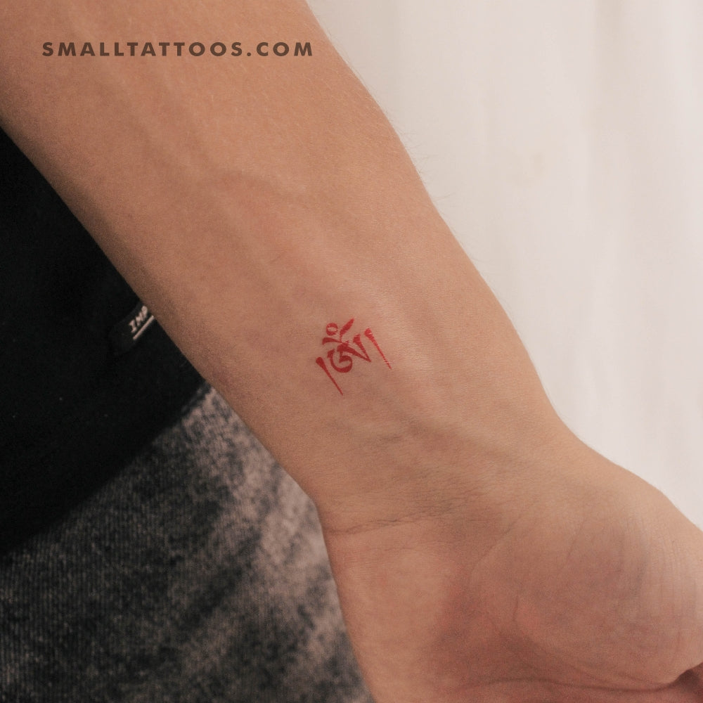 Tatuaje temporal Om tibetano rojo (juego de 3)