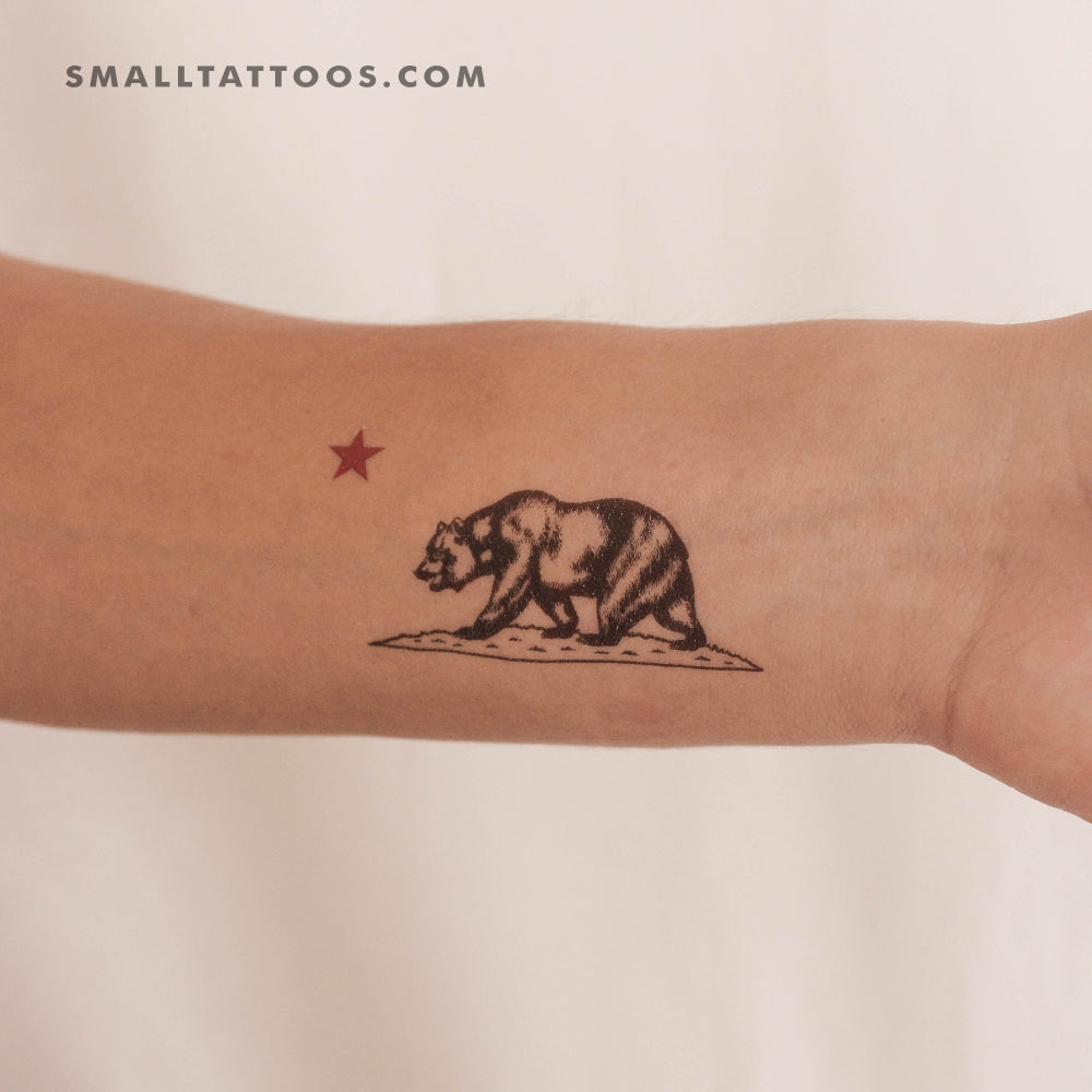 Tatuaje temporal de la bandera de California - Juego de 3
