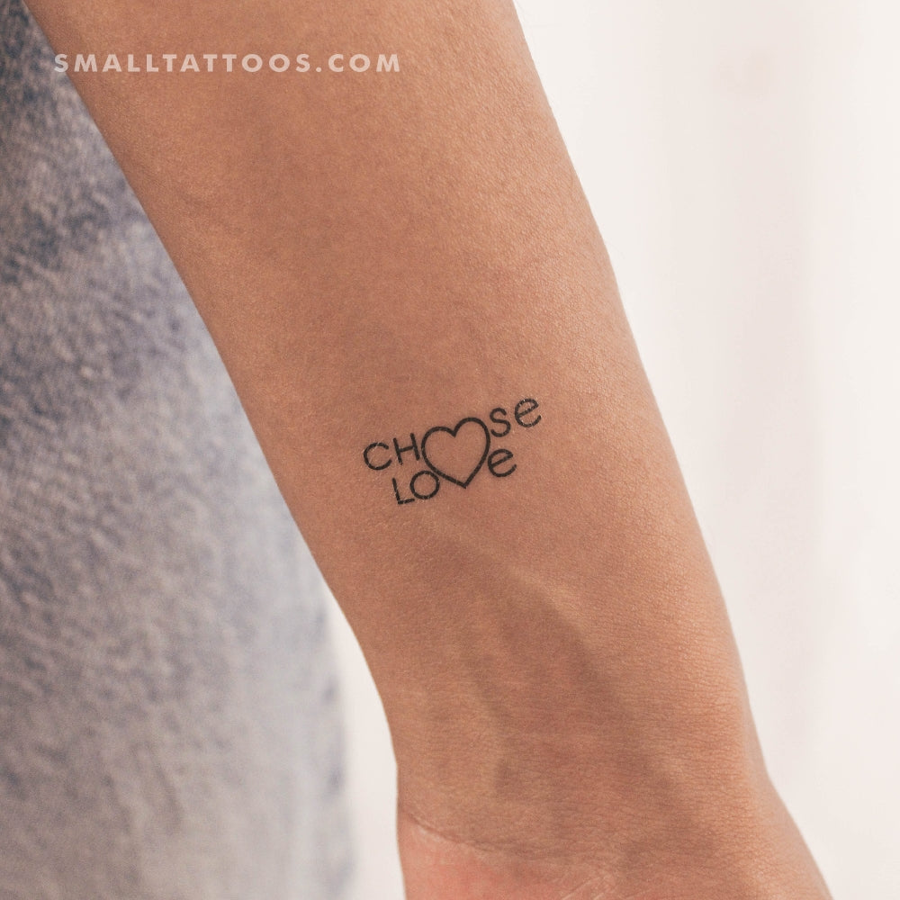 Tatuaje temporal "Little Choose Love" - ​​Juego de 3